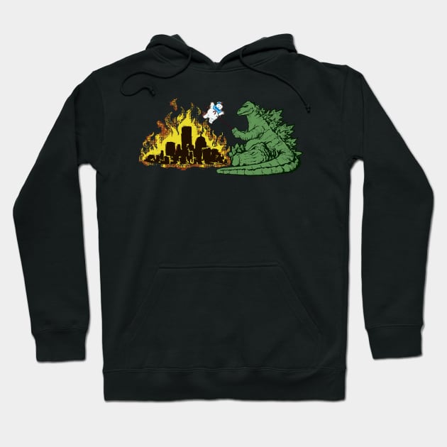 Godzilla vs Marshmallowman Hoodie by Uwantmytees